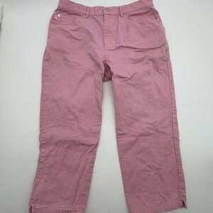 Lauren Jeans Co Capri Jeans Womens 6 Pink 100% Cotton Denim Cropped Pants Summer